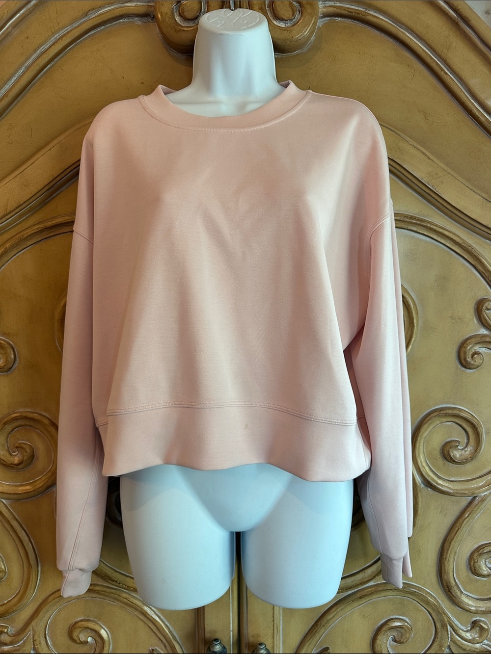 Lululemon Relaxed Crop Scuba Crewneck Sweatshirt - Light Pink